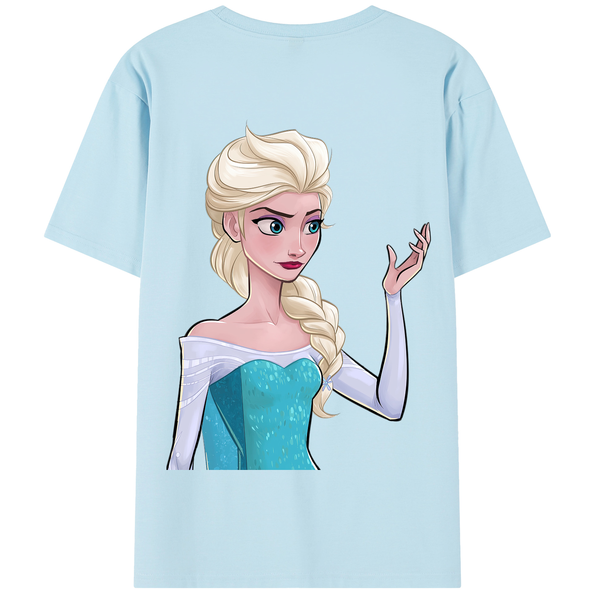 （画像用） アナと雪の女王 アンナ エルサ Frozen Anna Elsa 綿100％半袖Tシャツ（背面プリント）